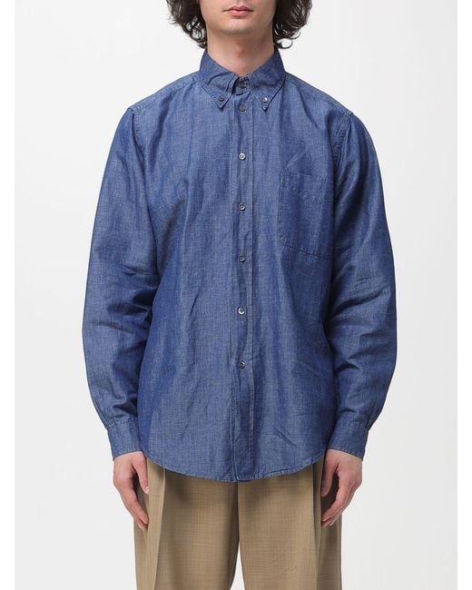 Barena Blue Casual Cotton Shirt for men