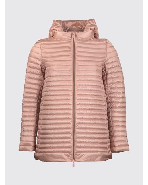 Save The Duck Pink Nylon Down Jacket With Hood