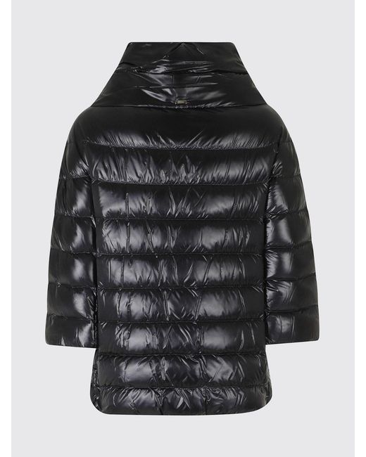 Herno Black Aminta Water-Repellent Quilted Nylon Down Jacket With Goose Down Padding