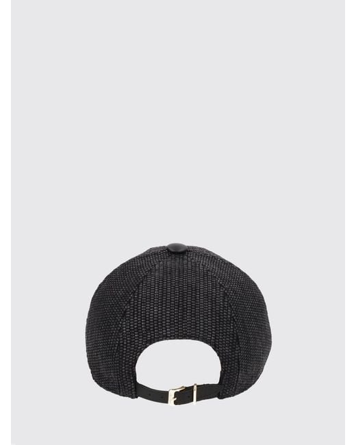 Max Mara Black Cotton Blend Baseball Cap With Logo
