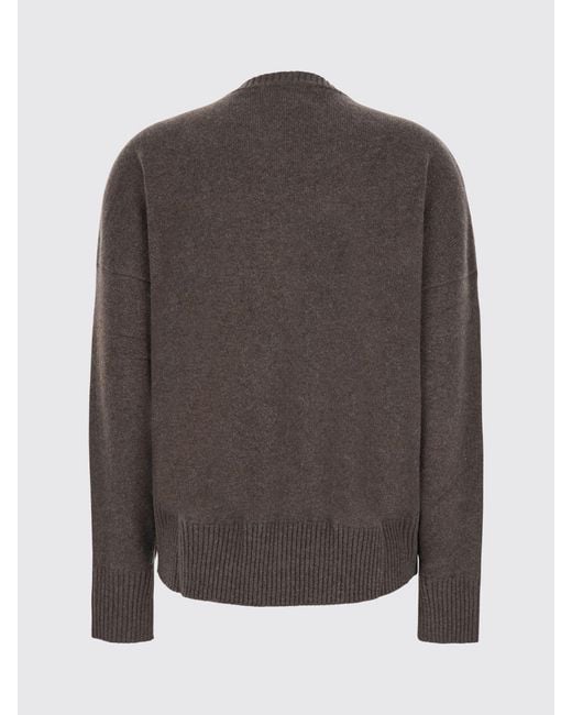 Loulou de Saison Gray Dropped Shoulder 100% Cashmere Crewneck Sweater