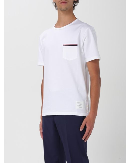 Thom Browne White Basic Cotton T-Shirt for men