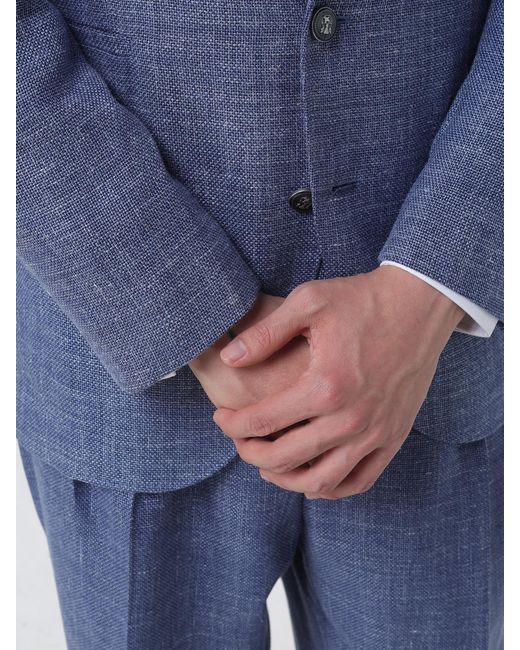 Brunello Cucinelli Blue Single-Breasted Blazer for men