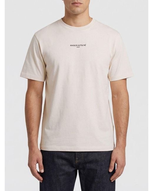 Maison Kitsuné White Maison KitsunÉ Cotton T-Shirt With Mini Logo for men