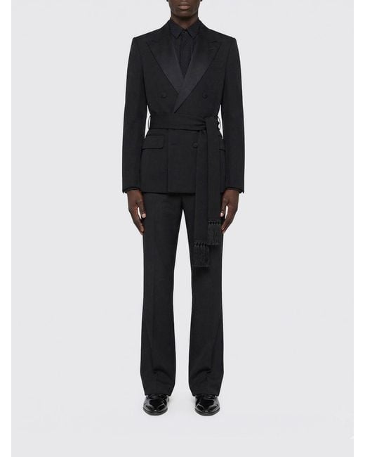 Valentino Black Virgin Wool Double Breasted Blazer for men