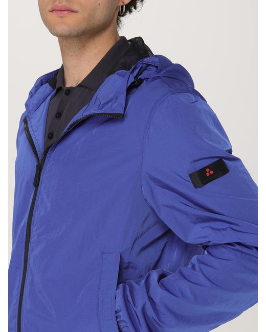 Peuterey Blue Lightweight Hooded Windbreaker Jacket for men