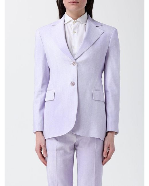 Ermanno Scervino Purple Single Breasted Viscose Blazer
