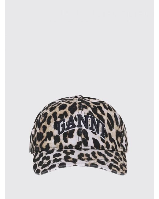 Ganni White Stylish Printed Baseball Cap For Everyday Wear
