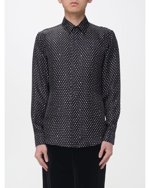 Fendi Blue Polka Dot Silk Shirt for men