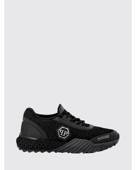 Philipp Plein Black Hexagon Runner Low-Top Sneakers for men