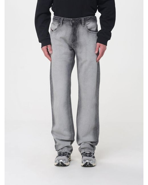 DIESEL Gray D-Macro Cotton Denim Jeans for men