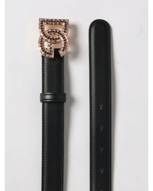 Dolce & Gabbana Gray Dolce &Amp Gabbana Dg Leather Belt With Jewel Buckle
