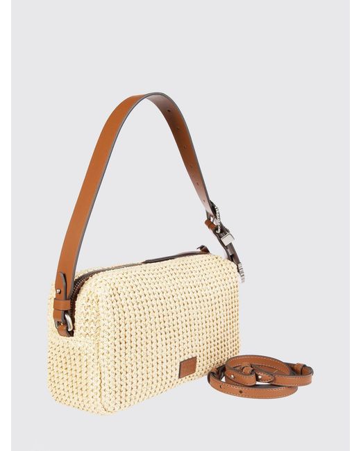 Pinko Natural Crochet Raffia Bag