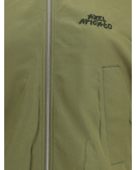 Axel Arigato Green Polyester Bomber Jacket With Logo for men
