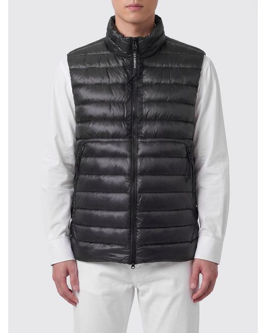C P Company Black Nylon Quilted Vest for men