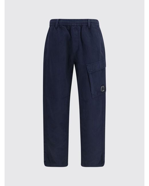 C P Company Blue Cotton Cargo Trousers for men