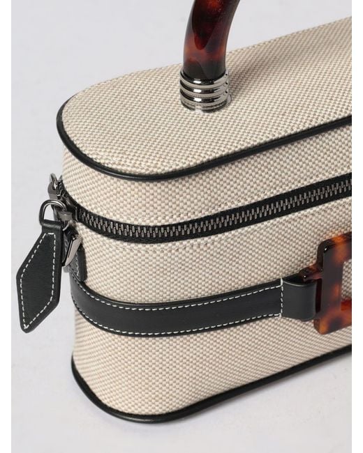 Roger Vivier Natural Belle Vivier Cotton Canvas Vanity Bag