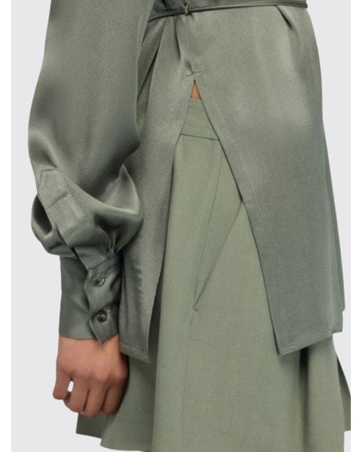 Semicouture Green Classic Satin Shirt