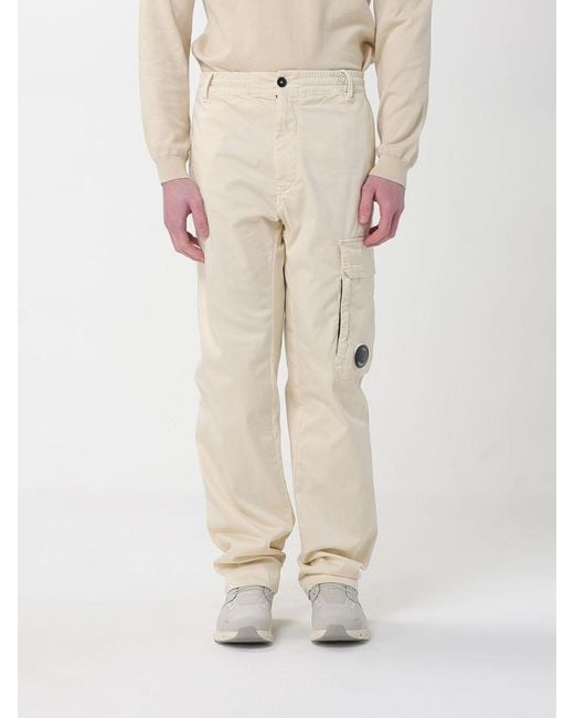 C P Company Natural Stretch Cotton Cargo Pants for men