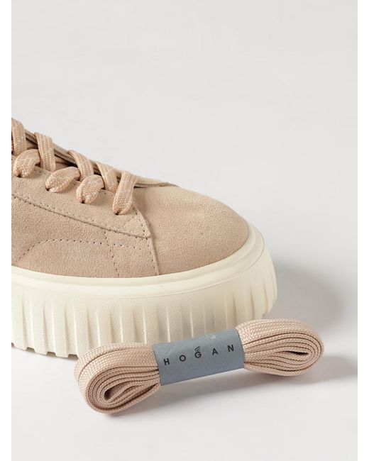 Hogan Natural H-Stripes Suede Sneakers