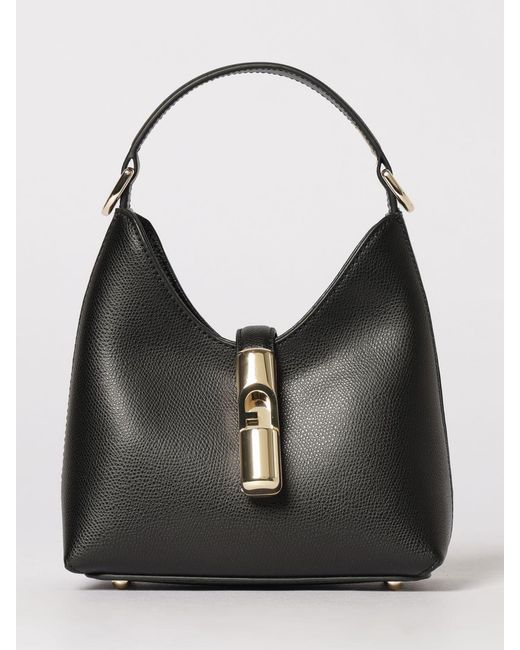 Furla Black Iride Grained Leather Bag