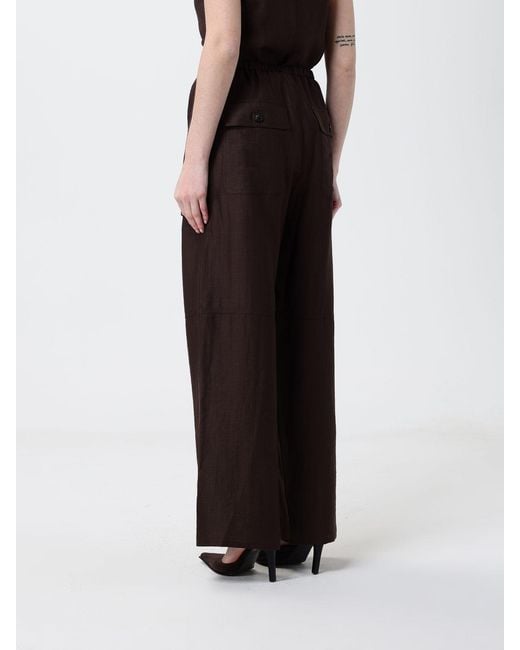 Tela Black Linen Blend Cargo Trousers
