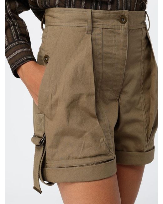 Isabel Marant Natural Boniza High-Waisted Cotton Shorts