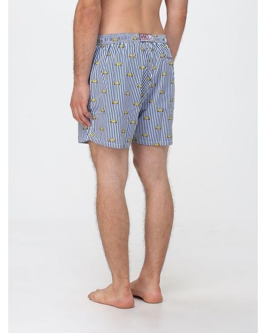 Mc2 Saint Barth Blue Printed Boxer Swim Trunks for men