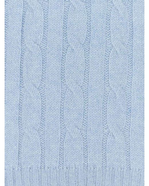 Polo Ralph Lauren Blue Cable-Knit Crewneck Jumper for men