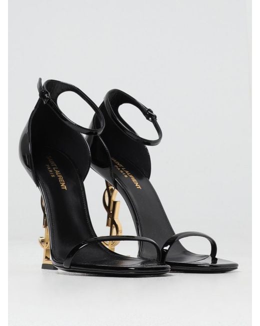 Saint Laurent Metallic Opyum Patent Leather Sandals