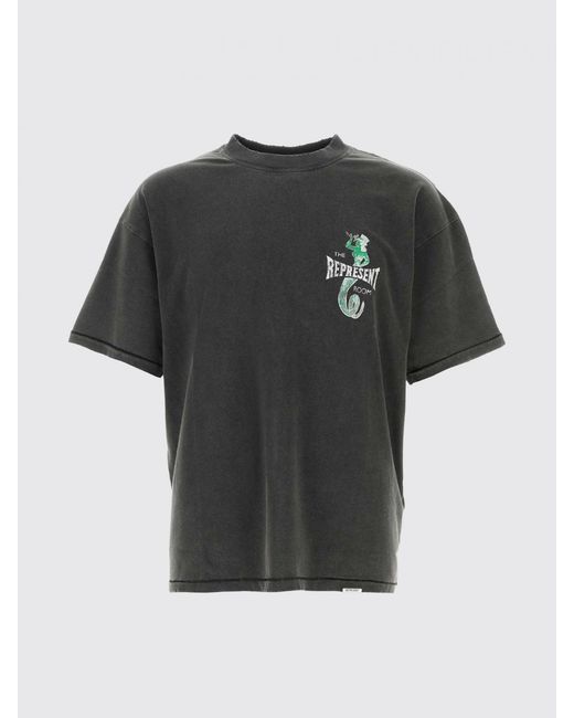 Represent Gray Printed Cotton T-Shirt for men
