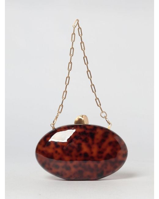 Cult Gaia Red Eviana Tortoiseshell Resin Clutch