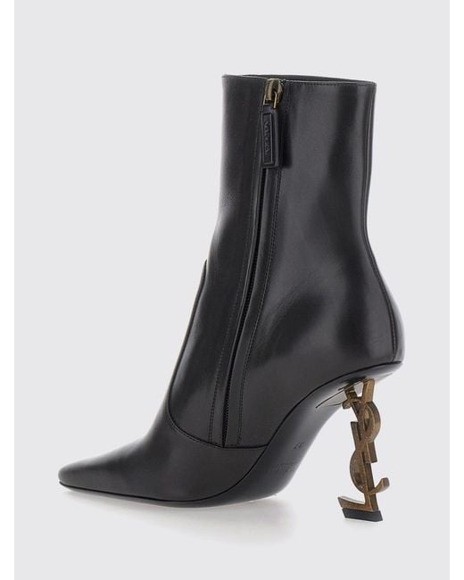 Saint Laurent Black Flat Ankle Boot