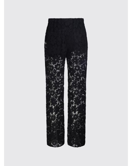 Fendi Black High-Waisted Straight-Leg Lace Palazzo Trousers