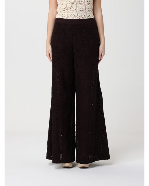 Pinko Black Cotton Flared Trousers