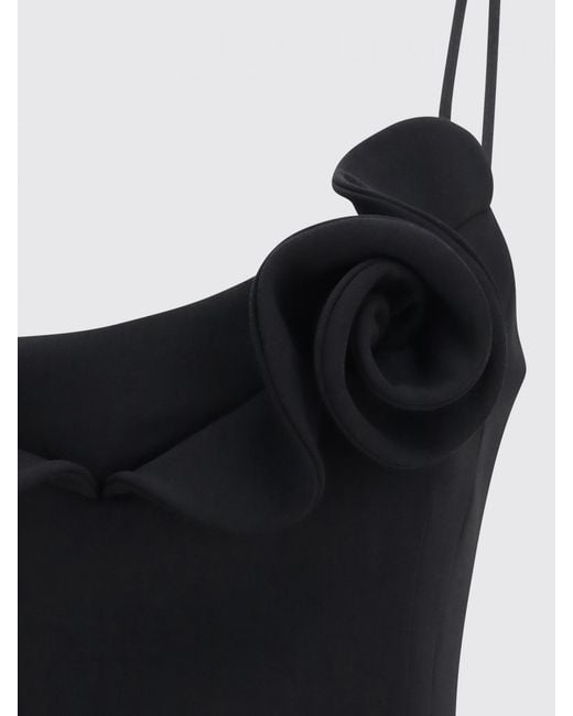 Magda Butrym Black Wool Dress With Flowers