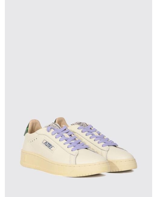 Autry Natural Dallas Low Calfskin Trainers With Python-Effect Inserts