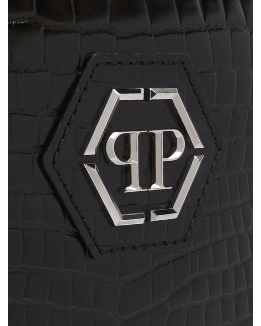 Philipp Plein Black Cross Body Bag Cocco for men