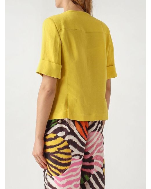 Maliparmi Yellow Linen Blend Jacket