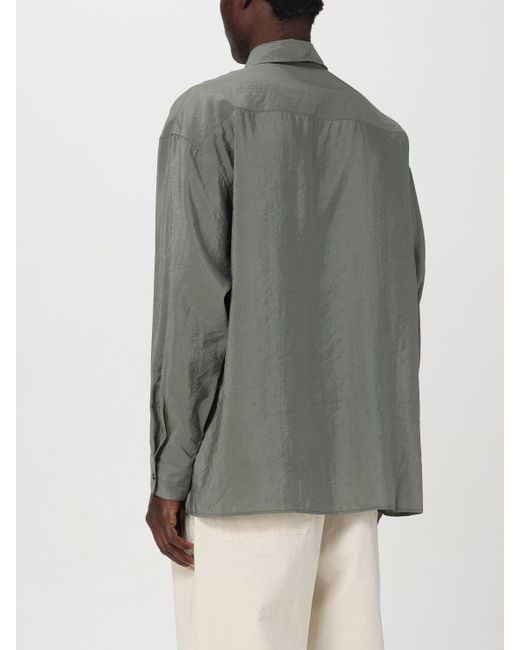 Camicia in misto seta di Lemaire in Gray da Uomo