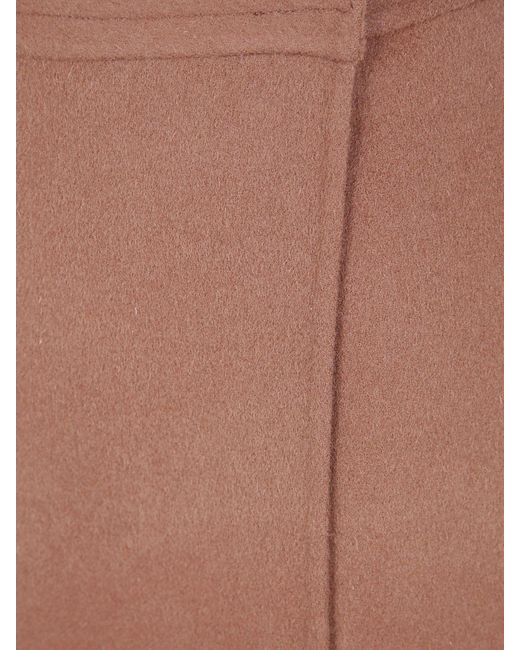 Semicouture Pink High-Waisted Wool Wrap Miniskirt