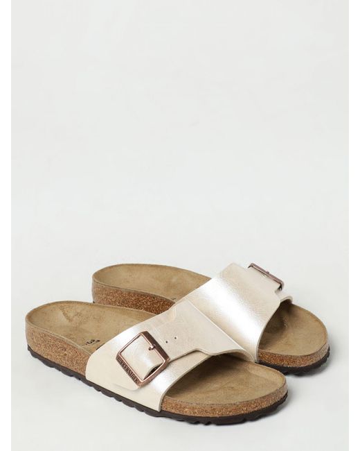 Birkenstock White Heeled Sandals