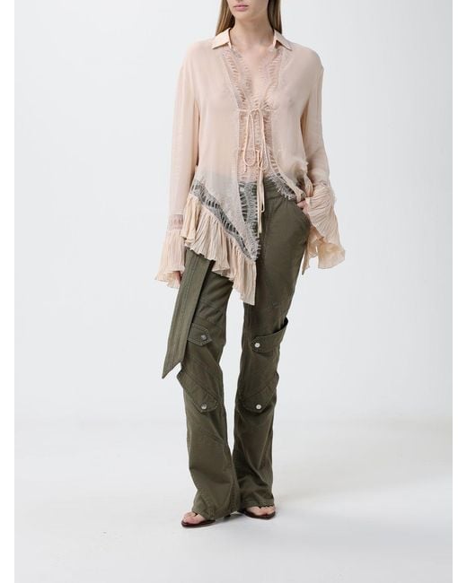 Blumarine Natural Viscose Georgette Shirt