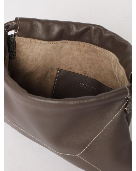 Brunello Cucinelli Brown Smooth Calfskin Bucket Bag