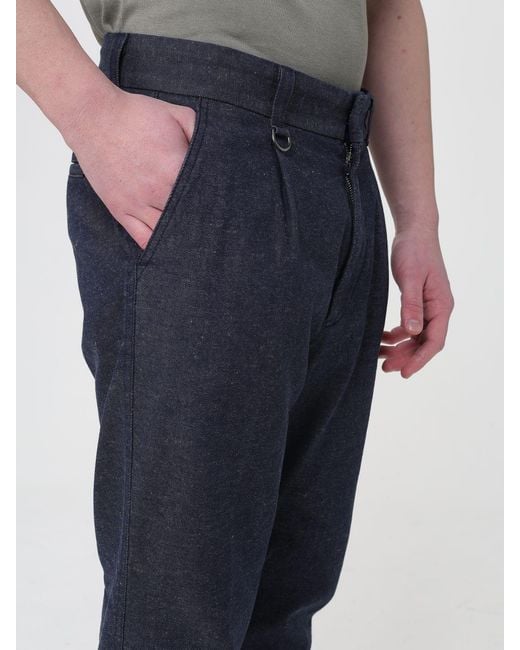 Paolo Pecora Blue Virgin Wool Chino Trousers for men