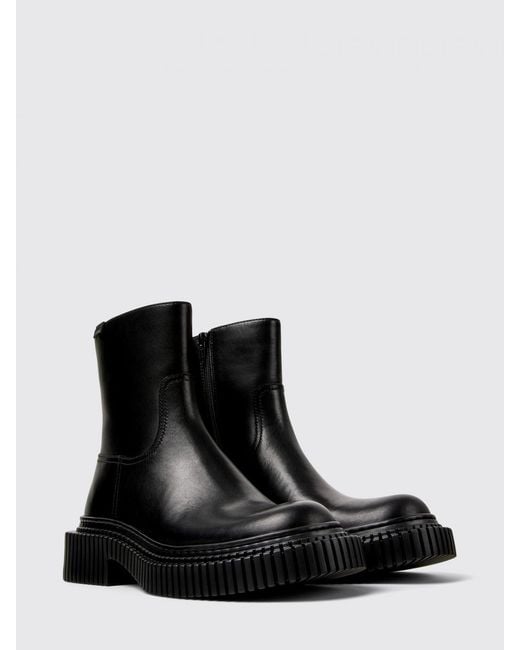 Camper Black Pix Berlin Leather Ankle Boots