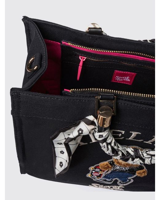 Secret Pon-pon Black Shoulder Bag