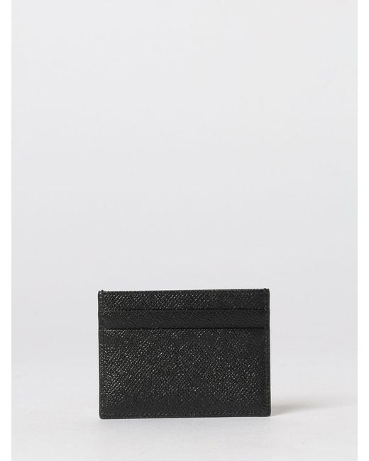 Dolce & Gabbana White Dolce &Amp Gabbana Grained Leather Credit Card Holder for men