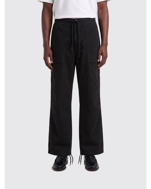 Entire studios Black Cotton Drawstring Trousers for men