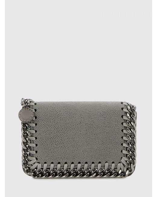 Stella McCartney Gray Falabella Crackled Synthetic Suede Wallet